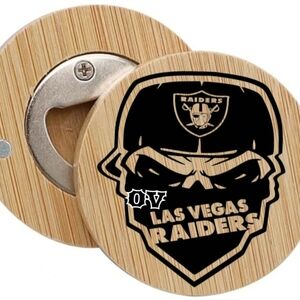 Raiders bottle opener coaster